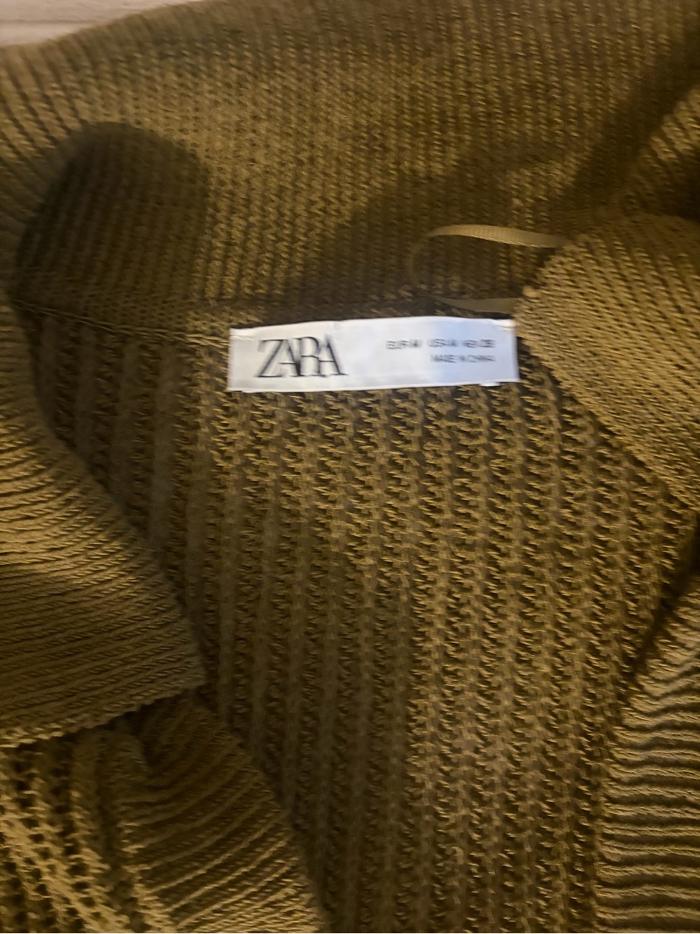 Zara Olive Knit Button-Up Cardigan - Picture 2 of 3